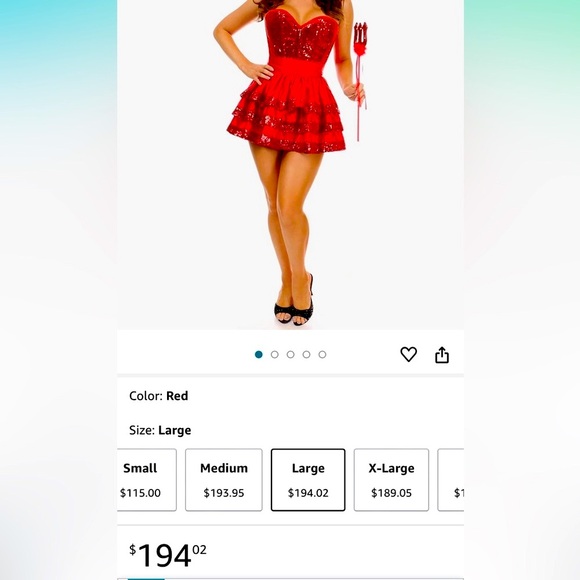 Daisy corsets womens Top Drawer 4 Pc Sequin Devil Corset Costume - Picture 2 of 16